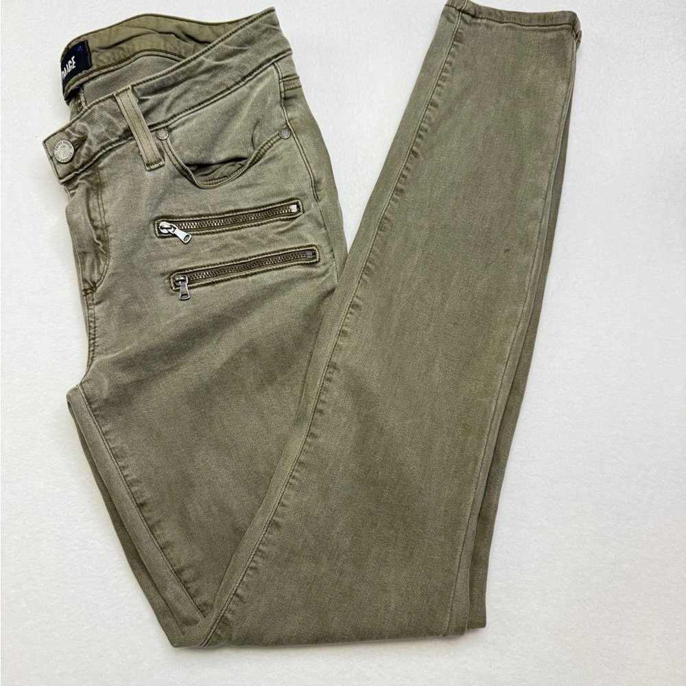 PAIGE Olive Green Denim Pants - Picture 2 of 5